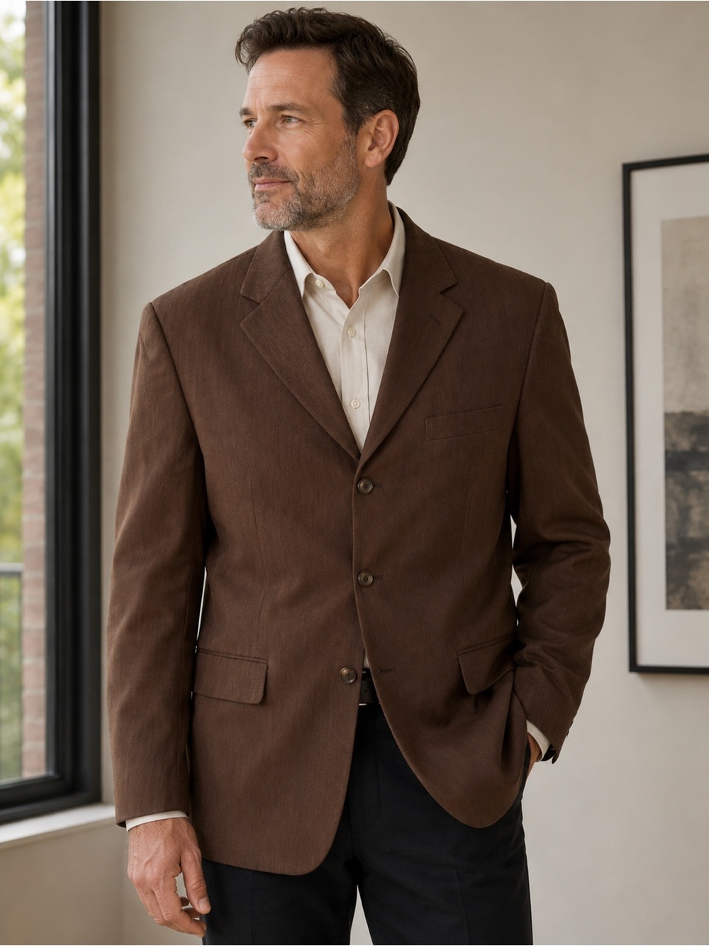 Marciani Couture 
Chocolate Brown Men's Blazer -
Model RS3 - Size 44 chest